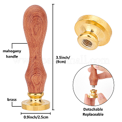 木製ハンドル付き真鍮ワックスシーリングスタンプ  DIYスクラップブッキング用  言葉  25mm&nbsp;AJEW-WH0412-0182