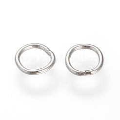 304ステンレス鋼のはんだ付けされた閉じた丸カン  ラウンド  ステンレス鋼色  21ゲージ  4x0.7mm&nbsp;X-STAS-S066-16-4mm