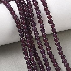 天然レピドライト/パープルマイカストーンビーズ連売り  ラウンド  4~5mm  穴：0.8mm  約83個/連  14.8インチ&nbsp;LS-G-D0020-15-4mm