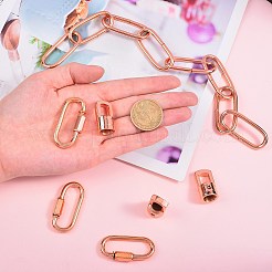 3セット鉄ペンダントランプチェーン  照明ハンギングチェーンエクステンション  接続ロック付き  シャンデリア用  植物  フルーツバスケット  溶接されていない  ローズゴールド  45x21x3.5mm  30cm/連&nbsp;CH-SZ0001-01RG