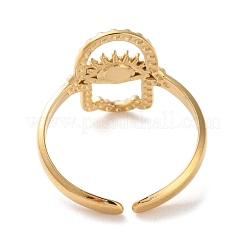 304ステンレスリング  エナメル  ナザールボンジュウ  ゴールドカラー  2.5~18mm  調整可能&nbsp;RJEW-H237-01A