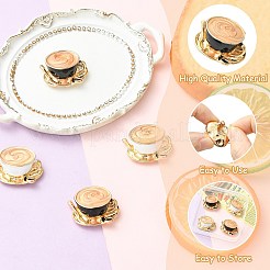 コーヒーエナメルピン 4色 2個  バックパック服用合金ブローチ  ミックスカラー  19x26mm  2個/カラー&nbsp;JEWB-CJ0003-31