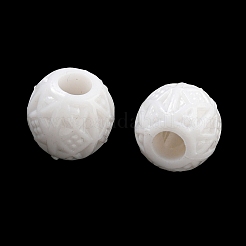 オペークアクリルヨーロピアンビーズ  大穴ビーズ  ロンデル  ホワイト  15x15mm  穴：6mm  約280個/500g&nbsp;SACR-L007-023B