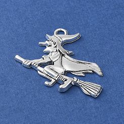 ハロウィン用チベット風合金のペンダント  魔女  29.5x38x3mm  穴：3mm&nbsp;PALLOY-O002-12AS