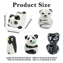 10個 5種類の手作り磁器ビーズ  手描きの陶器ビーズ  動物  ファミーユは磁器バラ  混合図形  16~24x9~16.5x10~21mm  穴：1.4~2.5mm  2個/スタイル&nbsp;PORC-CJ0001-41