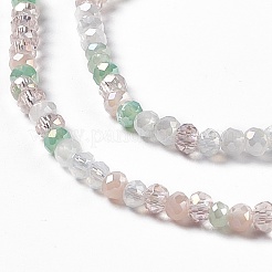 電気メッキガラスビーズセット  ABカラーメッキ  多面カット  そろばん  カラフル  3x2.5mm  穴：0.7mm  約180~185個/連  16.53~17.32インチ（42~44cm）&nbsp;EGLA-S192-001A-B13