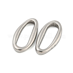 変色しない304ステンレススチール製リンクリング  不規則な楕円形  ステンレス鋼色  14x6.5x2mm  内径：11x3mm&nbsp;STAS-A095-04A-P