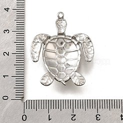 304ステンレスペンダント  ウミガメチャーム  変色防止  ステンレス鋼色  33.5x26.5x6.5mm  穴：1.2mm&nbsp;STAS-C122-15B-P