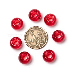 ガラスヨーロピアンビーズ  大穴ビーズ  ロンデル  ミックスカラー  14~15x10mm  穴：5~6.4mm&nbsp;GDA006-M
