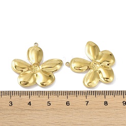 イオンプレーティング（IP）304ステンレスペンダント  花のチャーム  18KGP本金メッキ  26.5x28x3mm  穴：1.4mm&nbsp;STAS-R233-24G