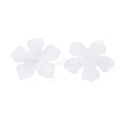 透明なアクリルビーズ  艶消し  花  ホワイト  25.5x26.5x4.5mm  穴：2mm  約900個/500g&nbsp;MACR-S373-119-D01