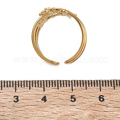 304ステンレススチール製マイクロパヴェキュービックジルコニアカフオープンリング（女性用）  スター  18KGP本金メッキ  25mm  内径：17mm&nbsp;CU-CBAD24F-01G