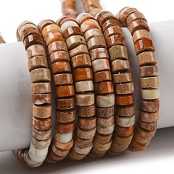 ナチュラルインペリアルジャスパービーズ連売り  染め  ディスク  ヒシビーズ  ペルー  4~4.5x1.5~3mm  穴：1.5mm  約164~172個/連  15.75''~16.54''（40~42センチメートル）&nbsp;G-Q171-A01-01F