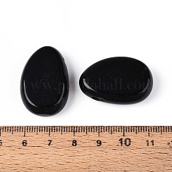 天然石オブシディアンペンダント  ティアドロップチャーム  29.5~30.5x19.5~20.5x8~11mm  穴：2~3mm&nbsp;G-N349-08A
