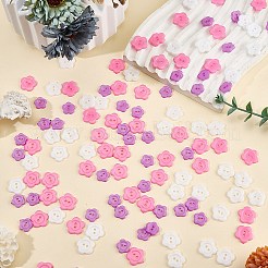 衣装デザイン用アクリル製裁縫ボタン 240個 3スタイル  プラスチックボタン  2穴  花ロウバイ  ミックスカラー  12~16x2mm  穴：1mm  80個/スタイル&nbsp;BUTT-DJ0001-11