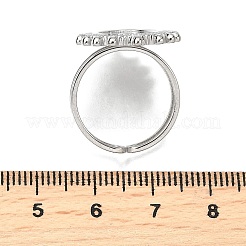 変色しにくい304ステンレススチール製カフリング金具  楕円トレイ付きベゼルカップリングセッティング  ステンレス鋼色  トレイ：14x10mm  内径：17mm  ワイド：24mm&nbsp;PW-WG41752-02