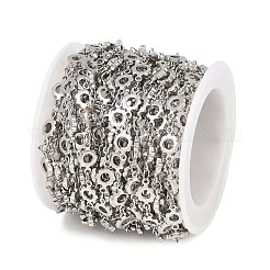 304ステンレススチールフラワーリンクチェーン  ハンダ付け  スプールで  ステンレス鋼色  10x6x2mm&nbsp;CHS-P027-02P