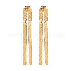 304ステンレススチールダングルスタッドピアス  長方形  ゴールドカラー  60x8.5mm&nbsp;EJEW-B141-03G