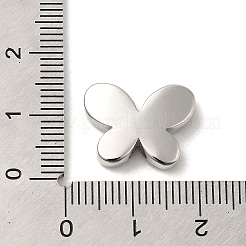 ラックメッキ真鍮製ビーズ  蝶  鉛フリー＆カドミウムフリー  プラチナ  13x17x4mm  穴：2.5mm&nbsp;KK-A195-01P