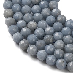 天然アンジェライトビーズ連売り  多面カット  ラウンド  6.8~7.8mm  穴：1mm  約52個/連  15.47インチ（39.3cm）&nbsp;G-C268-C01