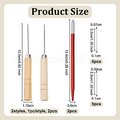 205個のステンレス製ツール  木で  ミックスカラー  125x11.5mm&nbsp;TOOL-WH0816-006