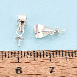 スターリングシルバー製カップペグベイル925個  s925スタンプあり  片穴パーツ用  銀  11mm  穴：4.5mm  トレイ：6.5x3mm  ピン：0.6mm&nbsp;STER-T009-24S