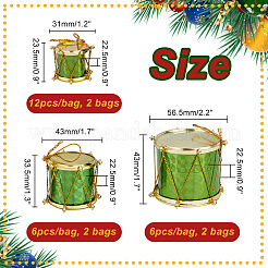 クリスマステーマフォームレーザードラムペンダントデコレーション6袋  クリスマスツリーの吊り飾り用  ミックスカラー  23.5~43x31~56.5x22.5~41mm&nbsp;AJEW-GA0005-89