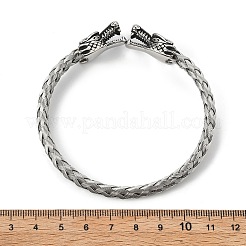 バイキング 304 ステンレススチール オープンカフバングル 男性用  ドラゴン  アンティークシルバー  5/8インチ（1.55cm）  内径：2-1/2インチ（6.35cm）&nbsp;BJEW-U001-07M-AS