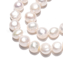 天然養殖淡水パールビーズ連売り  研磨両側  乳白色  6~8x6~8.5x4~7mm  穴：0.6mm  約25~26個/連  6.89~7.09インチ（17.5~18cm）&nbsp;PEAR-N027-04B