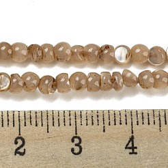 天然の白い貝殻で染めたビーズ連売り  ナゲット  キャメル  2.5~3.5x3~3.5x2~3.5mm  穴：0.4mm  約139個/連  15.16''（38.5センチメートル）&nbsp;BSHE-Z005-03A