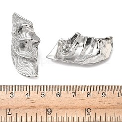 304ステンレススチールリーフスタッドピアス  ステンレス鋼色  46x23mm&nbsp;LS-EJEW-K268-54P