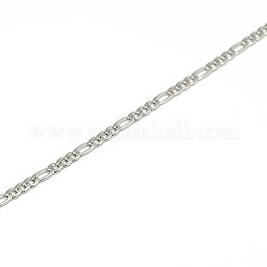 304ステンレススチールフィガロチェーンネックレスの作り方  ミックスカラー  17.91インチ（45.5cm）  3mm&nbsp;STAS-A028-N022