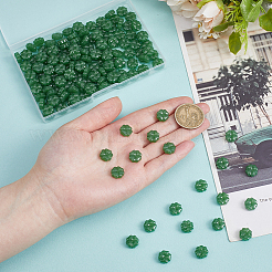 160個スプレー塗装ガラスビーズ  イミテーション翡翠  クローバー  シーグリーン  10x10x5mm  穴：1mm&nbsp;GLAA-SC0003-42