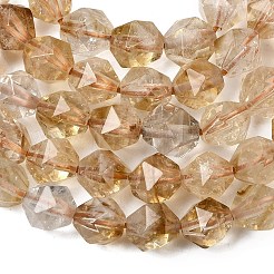 加熱された天然シトリンビーズ連売り  スターカットラウンドビーズ  多面カット  5~6x5~6x5~6mm  穴：1~1.2mm  約64~68個/連  14.80''~15.04''（37.6~38.2センチメートル）&nbsp;G-Z119-A37-01