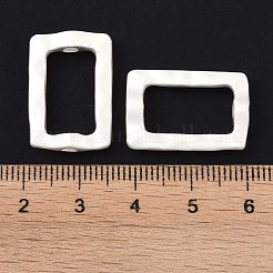 合金ビーズ  長方形  マットシルバーカラー  22x15x4.5mm  穴：3mm  16x9mm内径&nbsp;FIND-B038-21A-MS