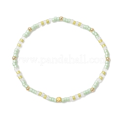 女性用ガラスシードビーズストレッチブレスレットセット2個  グリーン  内径：2.13インチ（5.4cm）&nbsp;BJEW-MZ00296-03