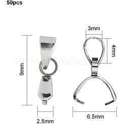 304ステンレススチール製アイスピックピンチベイル  ビーズコンテナ付  ステンレス鋼色  9x6.5x2.5mm  穴：3x4mm  約50個/箱&nbsp;STAS-UN0001-68P