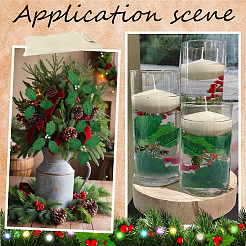 フォームと布製の人工ヒイラギの葉45個  鉄の茎付き  クリスマスリースのアクセサリー  ミックスカラー  60x142x104mm  15個/カラー  3色&nbsp;AJEW-SC0031-52B