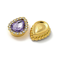 アクリルラインストーンカボション  abs樹脂  ティアドロップ  ライラック  19x15x6mm&nbsp;FIND-C054-02G-08