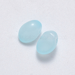 スプレー塗装模造ヒスイガラスチャーム  オーバル  空色  8.5x6x4.5mm  穴：1mm&nbsp;GLAA-R211-05-J10
