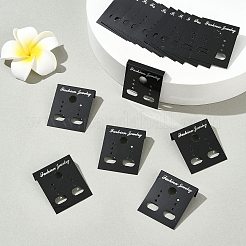 180PCS長方形のプラスチック製のピアスディスプレイカード  耳栓に使用  ブラック  3.8x3cm&nbsp;EDIS-FS0001-01A