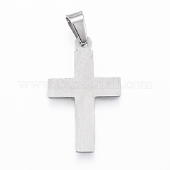 変色しにくい304ステンレススチールペンダント  クロス  ステンレス鋼色  27x17x1.2mm  穴：4x7mm&nbsp;STAS-G156-02P