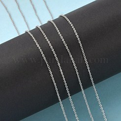 真鍮製アズキチェーン  ハンダ付け  長持ちメッキ  フラットオーバル  鉛フリー＆ニッケルフリー＆カドミウムフリー  プラチナ  1.5mm  リンク：2x1.5mm&nbsp;CHC-K004-02P