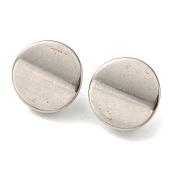 変色しない304ステンレススチールスタッドピアス金具  垂直ループ付きのフラットラウンド  ステンレス鋼色  13mm&nbsp;STAS-P326-01P