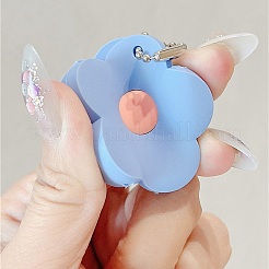 5色の花のシリコンキーカバーキャップキーホルダー  キーホルダーとボールチェーン付き  男性女性用キーホルダーオーガナイザーポーチ  プラチナ  ミックスカラー  11.15cm  1bag /カラー&nbsp;AJEW-DJ0005-51