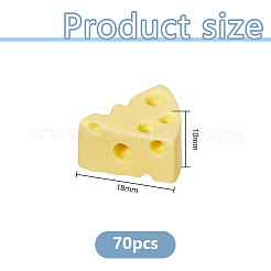 樹脂製食品シミュレーション70個  ドールハウスのキッチン遊びの装飾用  チーズ  きいろ  18x17.5x10mm&nbsp;AJEW-DC0002-14