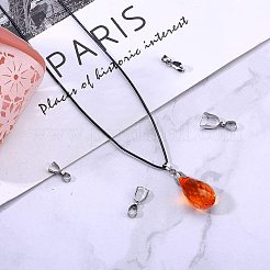 304ステンレススチールピンチベイル  ペンダント作り用アイスピックピンチベイル  ステンレス鋼色  容器：6.8x5.2x1.1cm  40個/箱&nbsp;STAS-PH0018-79