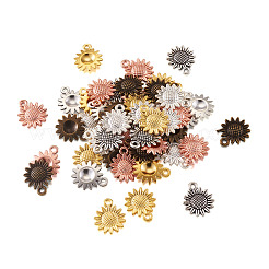 真鍮製透かしペンダント  合金ペンダント付き  花＆蝶  ミックスカラー  18.6x15x2.5mm  穴：1.8mm＆11x13.5x3mm  穴：1.5mm  50個/形  100個/セット&nbsp;KK-TA0007-80
