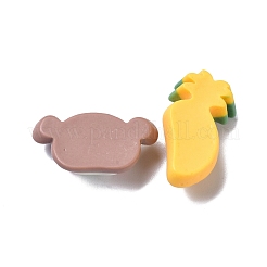 オペーク樹脂カボション  DIY装飾用  サルとパイナップル  ミックスカラー  サル：11.5x22x7mm  パイナップル：22.5x12x8mm&nbsp;RESI-K012-03