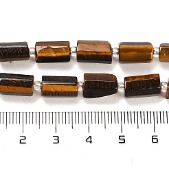 天然石タイガーアイビーズ連売り  シードビーズで  ファセット列  9~11x6~7.5x6~7.5mm  穴：1.2mm  約30個/連  15.16~15.55インチ（38.5~39.5cm）&nbsp;G-G068-A19-01